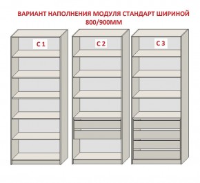 Шкаф распашной серия «ЗЕВС» (PL3/С1/PL2) Серый камень/Небраска натуральный в Полевском - polevskoy.ok-mebel.com | фото 6