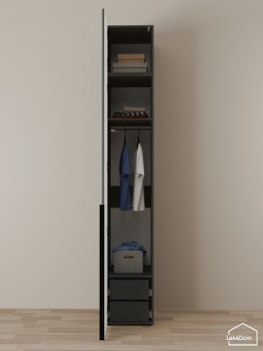 Шкаф с антресолью Linnea MHR-1A-3 2450х400х510 (Графит-М 11.1.25) в Полевском - polevskoy.ok-mebel.com | фото 6