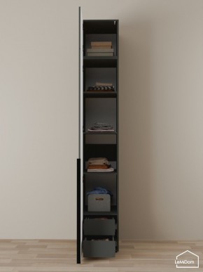 Шкаф с антресолью Linnea MHR-1A-4 2450х400х510 (Графит-М 11.1.25) в Полевском - polevskoy.ok-mebel.com | фото 4