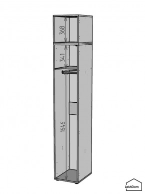 Шкаф с антресолью Linnea MHR-1POA-1 2450х400х510 (Белый-М 11.1.2) в Полевском - polevskoy.ok-mebel.com | фото 3