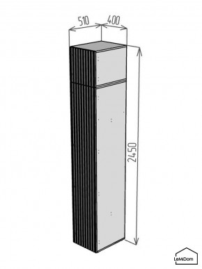 Шкаф с антресолью Linnea MHR-1POA-3 2450х400х510 (Белый-М 11.1.2) в Полевском - polevskoy.ok-mebel.com | фото 2