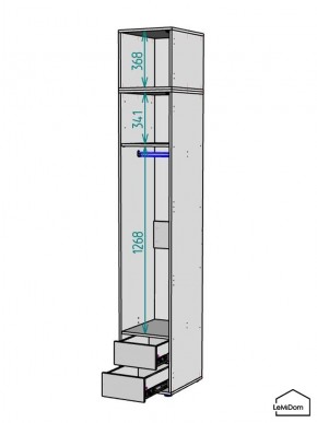 Шкаф с антресолью Linnea MHR-1POA-3 2450х400х510 (Белый-М 11.1.2) в Полевском - polevskoy.ok-mebel.com | фото 3