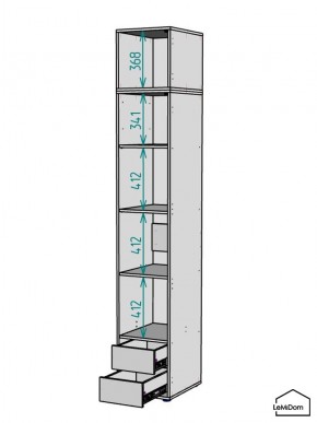 Шкаф с антресолью Linnea MHR-1POA-4 2450х400х510 (Белый-М 11.1.2) в Полевском - polevskoy.ok-mebel.com | фото 3
