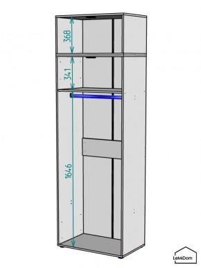 Шкаф с антресолью Linnea MHR-2A-1 2450х800х510 (Графит-М 11.1.25) в Полевском - polevskoy.ok-mebel.com | фото 3