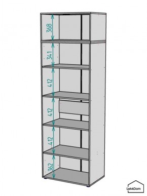 Шкаф с антресолью Linnea MHR-2A-2 2450х800х510 (Графит-М 11.1.25) в Полевском - polevskoy.ok-mebel.com | фото 3