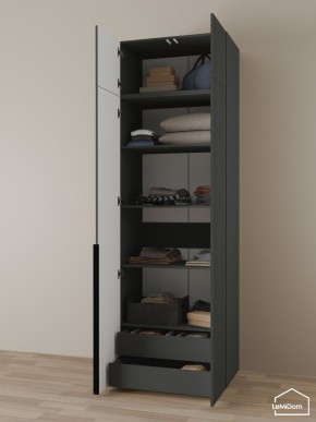 Шкаф с антресолью Linnea MHR-2A-3 2450х800х510 (Графит-М 11.1.25) в Полевском - polevskoy.ok-mebel.com | фото 6