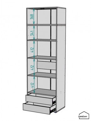 Шкаф с антресолью Linnea MHR-2POA-4 2450х800х510 (Белый-М 11.1.2) в Полевском - polevskoy.ok-mebel.com | фото 3