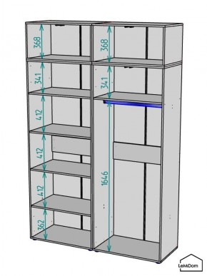 Шкаф с антресолью Linnea MHR-4A-1 2450х1600х510 (Белый-М 11.1.1) в Полевском - polevskoy.ok-mebel.com | фото 3