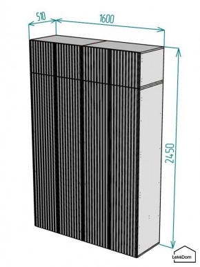 Шкаф с антресолью Linnea MHR-4POA-1 2450х1600х510 (Белый-М 11.1.2) в Полевском - polevskoy.ok-mebel.com | фото 2