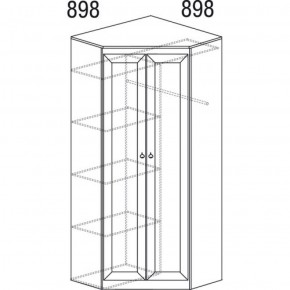 Шкаф угловой №606 Инна (угол 898*898) Денвер темный в Полевском - polevskoy.ok-mebel.com | фото 3