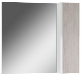 Шкаф-зеркало Uno 80 Дуб серый левый/правый Домино (DU1504HZ) в Полевском - polevskoy.ok-mebel.com | фото 1