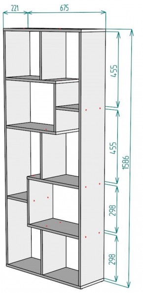 Стеллаж S8 1586х675х221 в Полевском - polevskoy.ok-mebel.com | фото 2