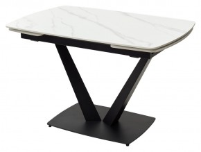Стол ALATRI 120 MATT WHITE MARBLE SOLID CERAMIC / BLACK, ®DISAUR в Полевском - polevskoy.ok-mebel.com | фото 2