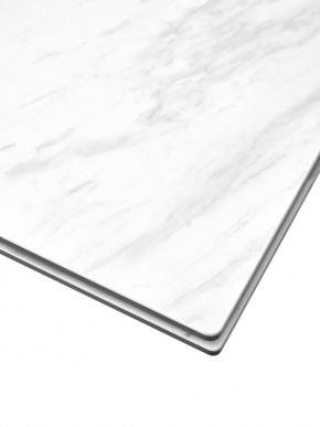 Стол BELLUNO 160 MARBLES KL-99 Белый мрамор матовый, итальянская керамика/ белый каркас, ®DISAUR в Полевском - polevskoy.ok-mebel.com | фото 4