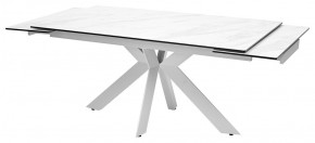 Стол BELLUNO 160 MARBLES KL-99 Белый мрамор матовый, итальянская керамика/ белый каркас, ®DISAUR в Полевском - polevskoy.ok-mebel.com | фото 5