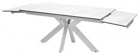 Стол BELLUNO 160 MARBLES KL-99 Белый мрамор матовый, итальянская керамика/ белый каркас, ®DISAUR в Полевском - polevskoy.ok-mebel.com | фото 7