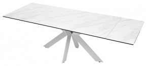 Стол BELLUNO 160 MARBLES KL-99 Белый мрамор матовый, итальянская керамика/ белый каркас, ®DISAUR в Полевском - polevskoy.ok-mebel.com | фото 8