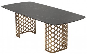 Стол CHIAVARI 220 KL-116 Черный мрамор матовый, итальянская керамика / бронзовый, ®DISAUR в Полевском - polevskoy.ok-mebel.com | фото 7