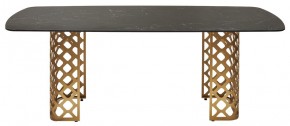 Стол CHIAVARI 220 KL-116 Черный мрамор матовый, итальянская керамика / бронзовый, ®DISAUR в Полевском - polevskoy.ok-mebel.com | фото 8