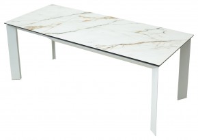 Стол CREMONA 160 KL-188 Контрастный мрамор / белый каркас, ®DISAUR в Полевском - polevskoy.ok-mebel.com | фото 2