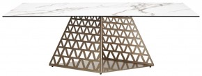 Стол ENNA 220 KL-188 Контрастный мрамор матовый, итальянская керамика/ каркас цвета шампань, ®DISAUR в Полевском - polevskoy.ok-mebel.com | фото 10