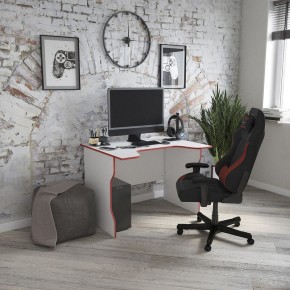 Стол компьютерный ВАРДИГ K2 100x82, белый/красный в Полевском - polevskoy.ok-mebel.com | фото 4