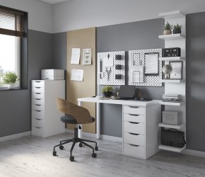 Стол письменный Ингар белый, 140x75, с одной тумбой в Полевском - polevskoy.ok-mebel.com | фото 2