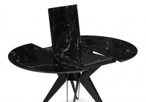 Стол стеклянный Рикла 110(150)х110х76 черный мрамор / черный в Полевском - polevskoy.ok-mebel.com | фото 4