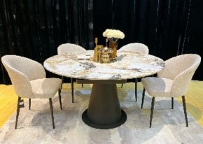 Стол TERAMO 135 GLOSS GRAND JADE SOLID CERAMIC, керамика, поворотн.механизм / Черный каркас, ®DISAUR в Полевском - polevskoy.ok-mebel.com | фото 2