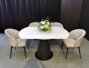 Стол TERAMO 135 GLOSS GRAND JADE SOLID CERAMIC, керамика, поворотн.механизм / Черный каркас, ®DISAUR в Полевском - polevskoy.ok-mebel.com | фото 3