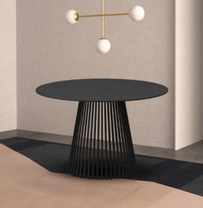Стол TERNI 120 MATT BLACK MARBLE SOLID CERAMIC Черный мрамор матовый, керамика /Черн.каркас, ®DISAUR в Полевском - polevskoy.ok-mebel.com | фото 2