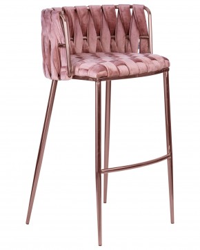 Стул барный DOBRIN EMMA ROSE GOLD, розовый велюр (VF-10) в Полевском - polevskoy.ok-mebel.com | фото 2