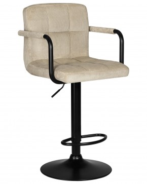 Стул барный DOBRIN KRUGER ARM BLACK, бежевый вельвет (LAR-E2041-04) в Полевском - polevskoy.ok-mebel.com | фото
