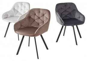 Стул GALE 360 град. поворот. BLUVEL-03 LIGHT GREY, велюр/ черный каркас, М-City в Полевском - polevskoy.ok-mebel.com | фото 2