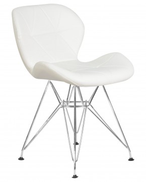 Стул обеденный DOBRIN BUTTERFLY CHROME, ножки хром, цвет белый в Полевском - polevskoy.ok-mebel.com | фото 2