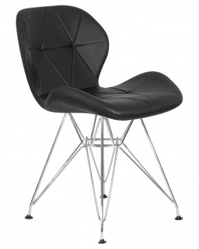 Стул обеденный DOBRIN BUTTERFLY CHROME, ножки хром, цвет чёрный в Полевском - polevskoy.ok-mebel.com | фото 2