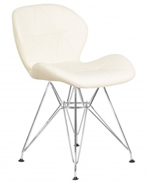 Стул обеденный DOBRIN BUTTERFLY CHROME, ножки хром, цвет кремовый в Полевском - polevskoy.ok-mebel.com | фото 2
