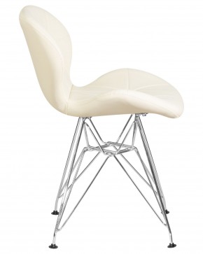 Стул обеденный DOBRIN BUTTERFLY CHROME, ножки хром, цвет кремовый в Полевском - polevskoy.ok-mebel.com | фото 3