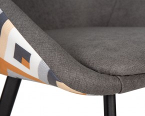 Стул обеденный DOBRIN MARKUS, ЭМАЛЬ ЧЕРНЫЙ МУАР ткань Candy Graphite+Escada Ochre в Полевском - polevskoy.ok-mebel.com | фото 7
