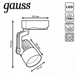 Светильник на штанге Gauss Track Light TR061 в Полевском - polevskoy.ok-mebel.com | фото 6