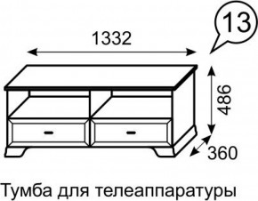 Тумба для телеаппаратуры Венеция 13 бодега в Полевском - polevskoy.ok-mebel.com | фото 2