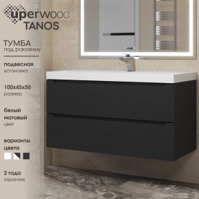 Тумба под раковину Uperwood Tanos 100 см, подвесная, черная матовая в Полевском - polevskoy.ok-mebel.com | фото 3