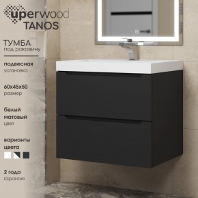 Тумба под раковину Uperwood Tanos 60 см, подвесная, черная матовая в Полевском - polevskoy.ok-mebel.com | фото 3