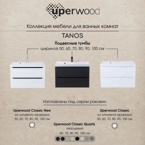 Тумба под раковину Uperwood Tanos 70 см, подвесная, белая/графит в Полевском - polevskoy.ok-mebel.com | фото 10