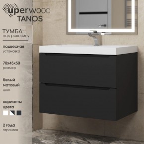 Тумба под раковину Uperwood Tanos 70 см, подвесная, черная матовая в Полевском - polevskoy.ok-mebel.com | фото 3