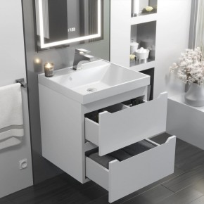 Тумба с раковиной Uperwood Tanos 50 см, подвесная, белая матовая в Полевском - polevskoy.ok-mebel.com | фото 11