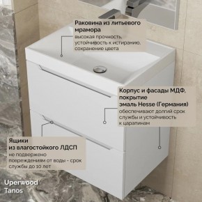 Тумба с раковиной Uperwood Tanos 50 см, подвесная, белая матовая в Полевском - polevskoy.ok-mebel.com | фото 6