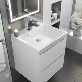 Тумба с раковиной Uperwood Tanos 50 см, подвесная, белая матовая в Полевском - polevskoy.ok-mebel.com | фото 9