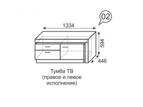 Тумба ТВ Люмен 02 Дуб Сакраменто/Белый снег в Полевском - polevskoy.ok-mebel.com | фото 3