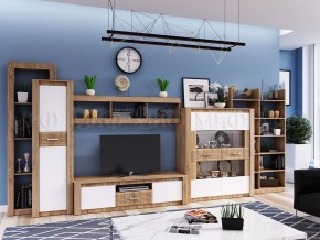 ТЕРРА Тумба Тв (Белый глянец/дуб сонома) в Полевском - polevskoy.ok-mebel.com | фото 2